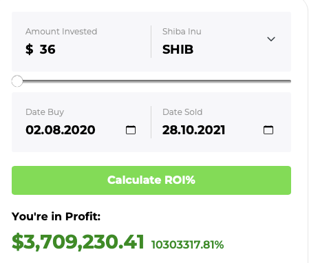 ماشین حساب SHIB ROI